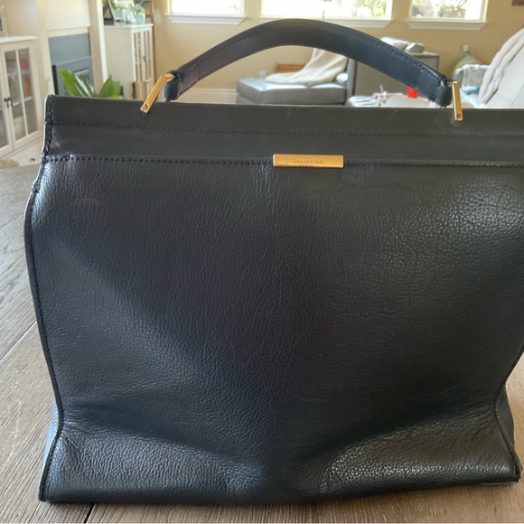 Louise et Cie Black Leather top handle purse - Picture 3 of 8
